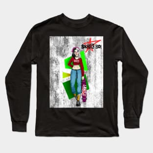 sk8er boi grunge background Long Sleeve T-Shirt